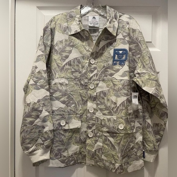 Disneyland Resort Spirit Jersey Shirt Jacket Tropical Palm Button Down Shacket S - Picture 2 of 7